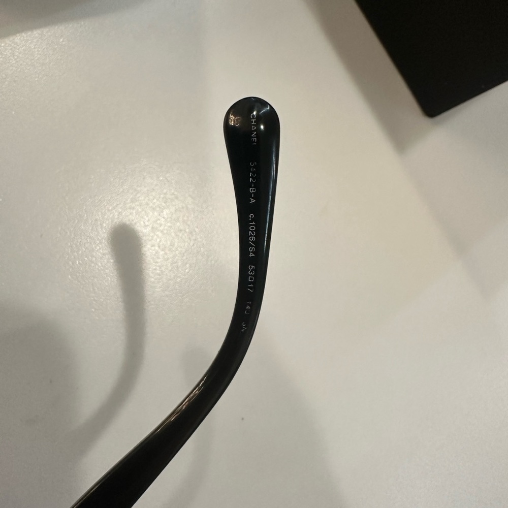 CHANEL Black Sunglasses with Silver Logo - Picture 10 of 12